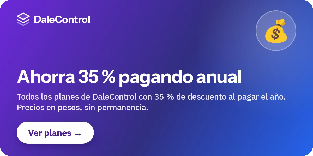 Ahorra 35 % pagando anual — DaleControl, software dental